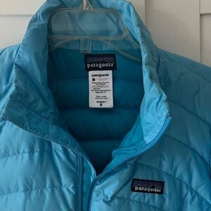 Patagonia Light Blue Down Sweater Quilted Jacket Size Medium
